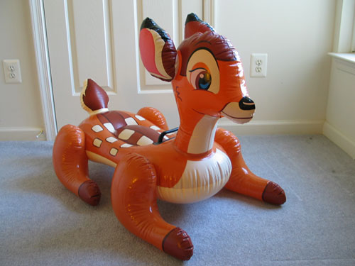 Xydexx's latest acquisition... inflatable Bambi.