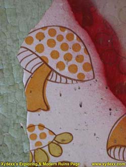 Old wallpaper with mushrooms.