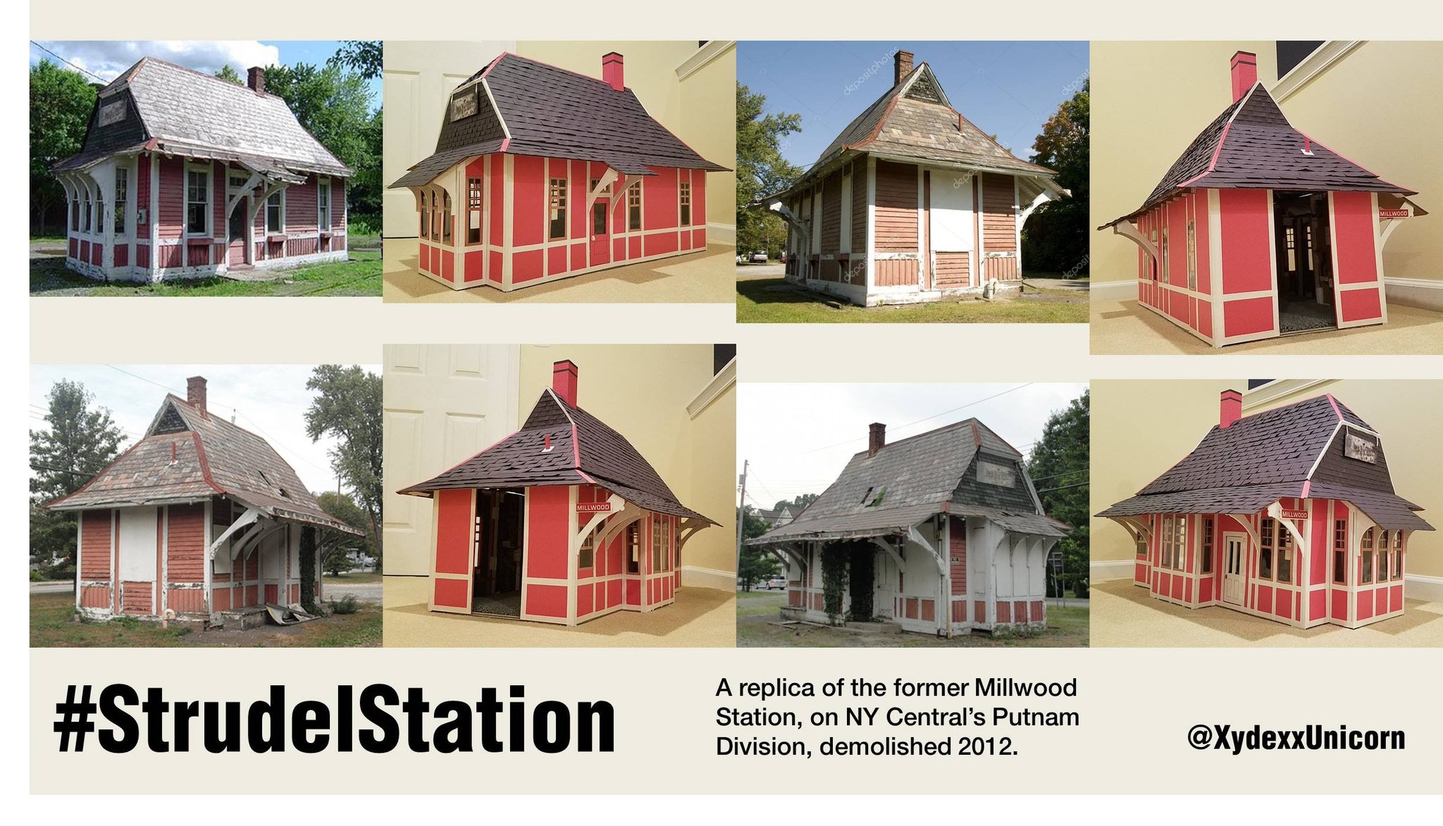 A cardboard railroad station for our cat. Photo by XYDEXX.